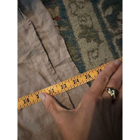 Bellambia Beige Short Sleeve Linen Midi Dress Size Large - Picture 5 of 8